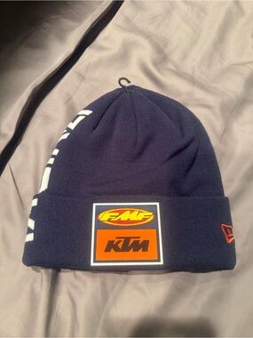 KTM & FMF Racing Navy Blue KTM & FMF Patch Cuffed Beanie NEW - men or women